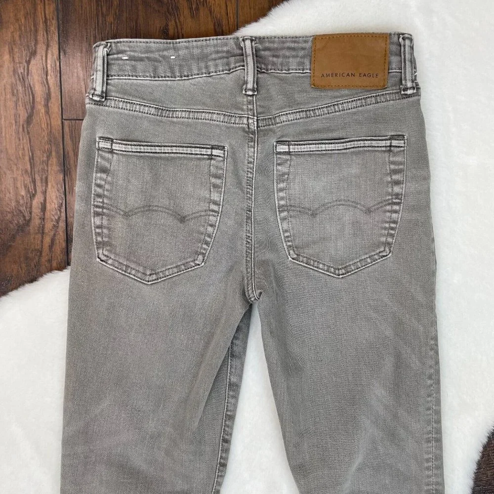 American Eagle Jeans 26x28‎ Slim Leg Gray Stretch Men's
